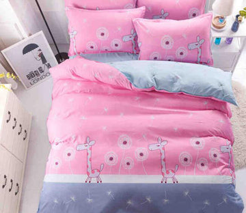 3D Giraffe Dandelion 8136 Bed Pillowcases Quilt