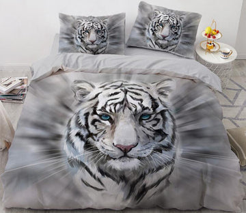 3D Gray Tiger 9953 Bed Pillowcases Quilt