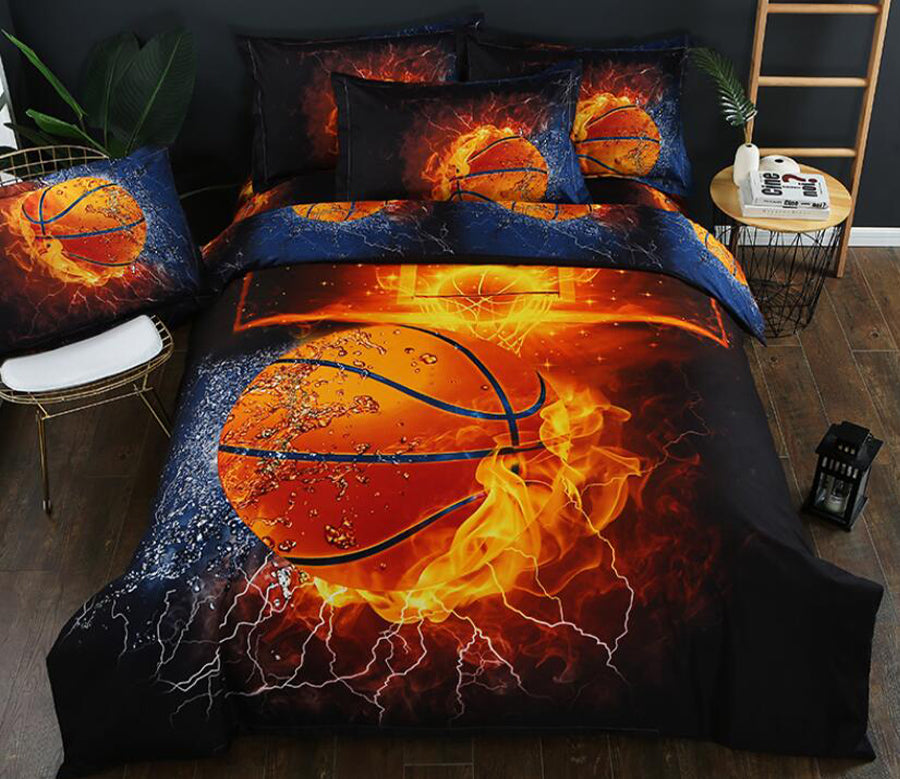 3D Basketball Flame Black 1188 Bed Pillowcases Quilt