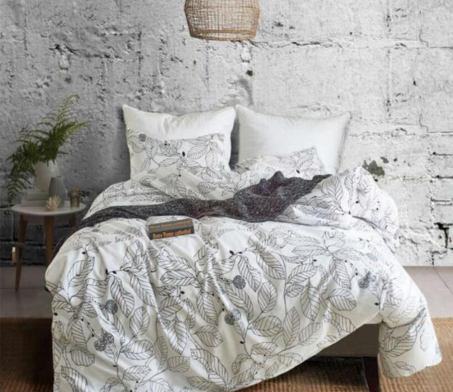 3D Gray Leaf Lines 11104 Bed Pillowcases Quilt