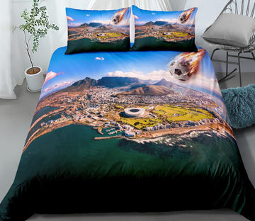 3D Football Top View 0128 Bed Pillowcases Quilt