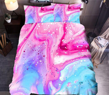 3D Pink Sky Blue 5522 Bed Pillowcases Quilt