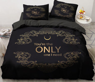 3D Black Background Xiangyun Pattern 5533 Bed Pillowcases Quilt