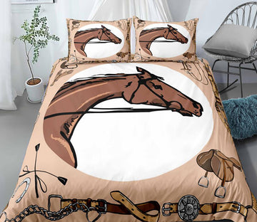 3D Horse Belt 0077 Bed Pillowcases Quilt