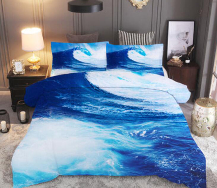 3D Seawater Waves 1196 Bed Pillowcases Quilt