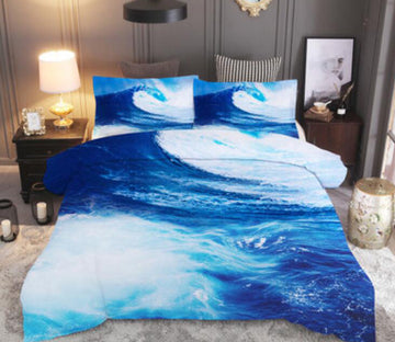 3D Seawater Waves 1196 Bed Pillowcases Quilt