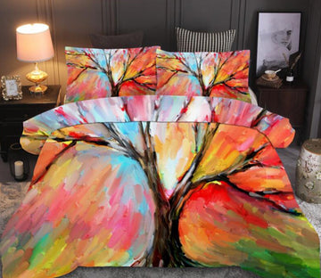 3D Oil Painting Tree 66126 Bed Pillowcases Quilt