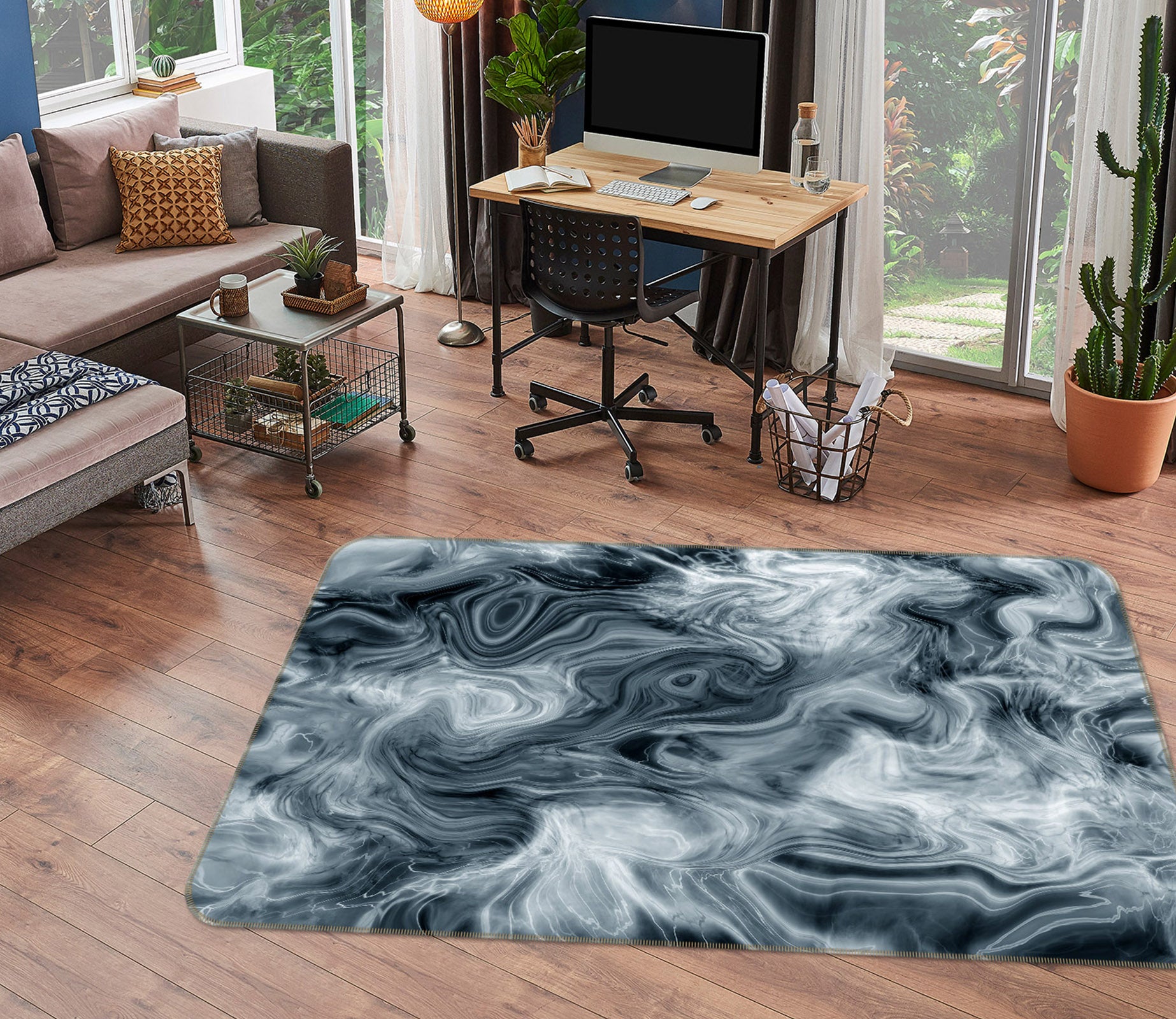 3D Marbling 25212 Non Slip Rug Mat