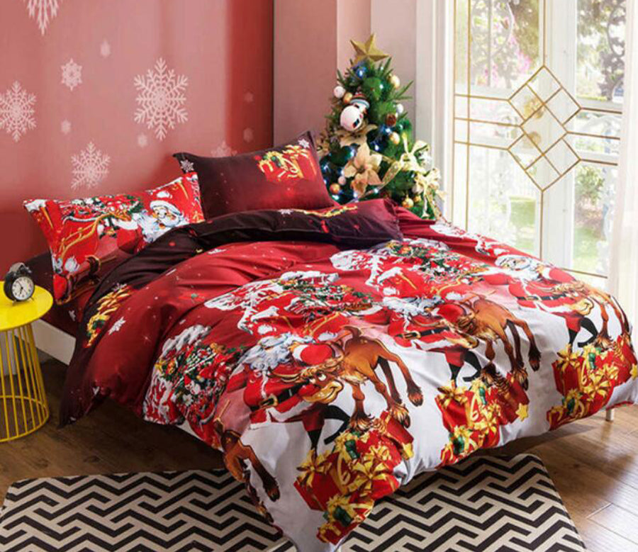 3D Christmas Deer 6611 Bed Pillowcases Quilt