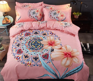 3D Pink Flower Ring 77170 Bed Pillowcases Quilt
