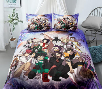 3D Cartoon Crowd 9965 Bed Pillowcases Quilt
