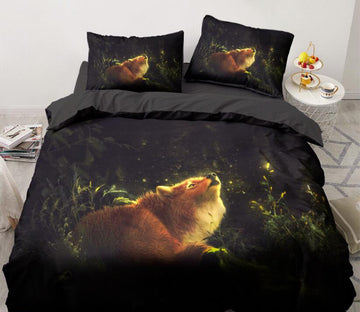 3D Fox Lying Down 8015 Bed Pillowcases Quilt
