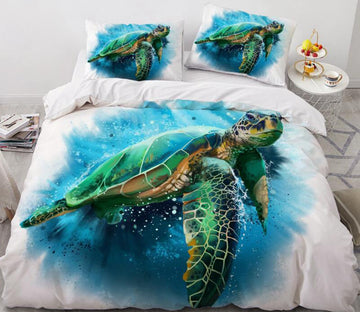 3D Big Turtle 77149 Bed Pillowcases Quilt