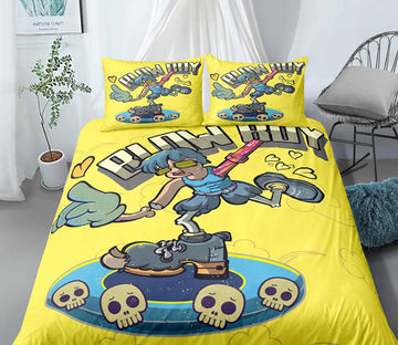 3D Yellow Skater Boy 99117 Bed Pillowcases Quilt