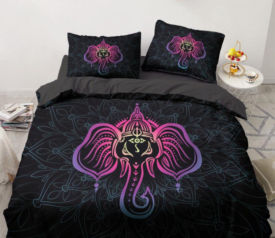 3D Fuchsia Line Elephant 9084 Bed Pillowcases Quilt