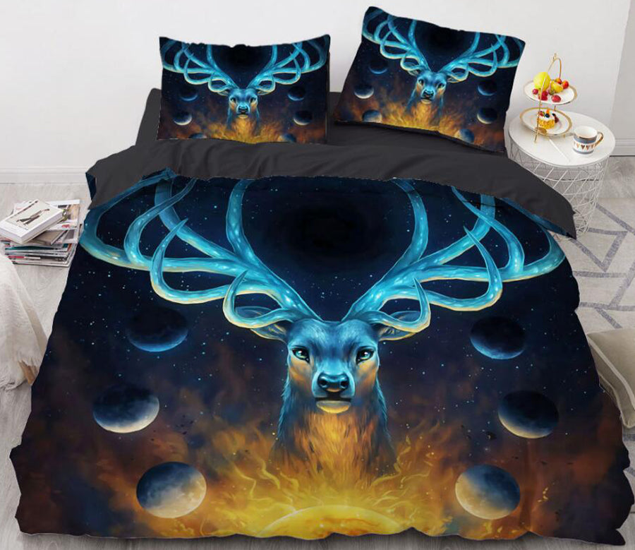 3D Deer Planet 8848 Bed Pillowcases Quilt