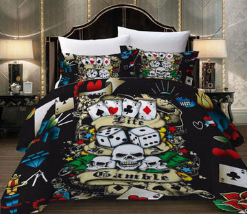 3D Dice Poker 6612 Bed Pillowcases Quilt