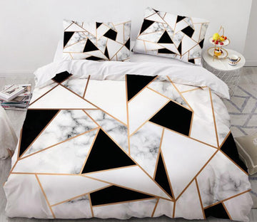 3D Black And White Triangle 9110 Bed Pillowcases Quilt
