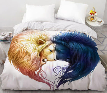 3D Two-Headed Lion 88108 Bed Pillowcases Quilt