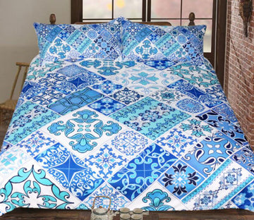 3D Blue Pattern 1171 Bed Pillowcases Quilt