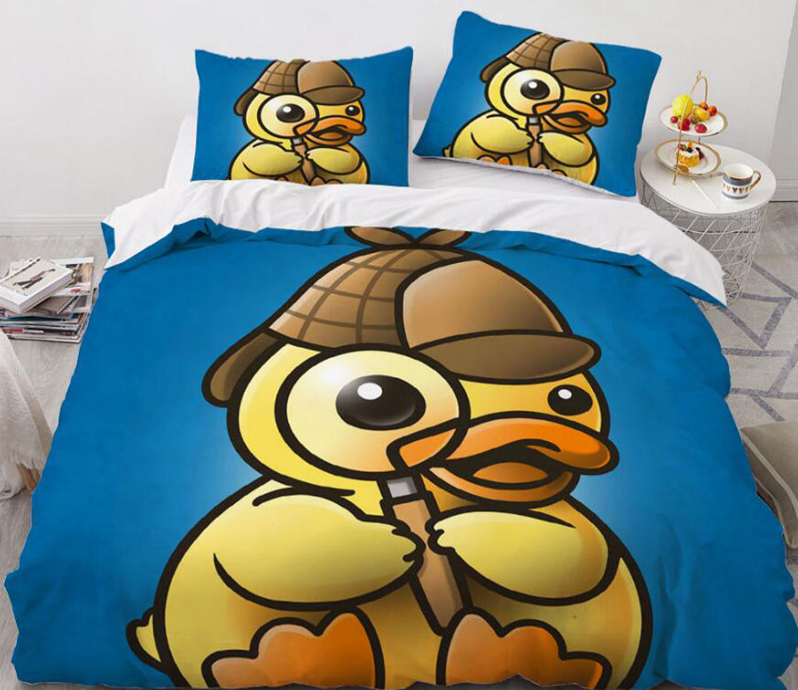 3D Cartoons Detective Duck 8824 Bed Pillowcases Quilt