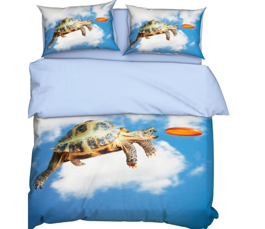 3D Sky Turtle Frisbee 9938 Bed Pillowcases Quilt