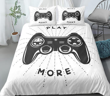 3D Black Game Console Handle 0086 Bed Pillowcases Quilt