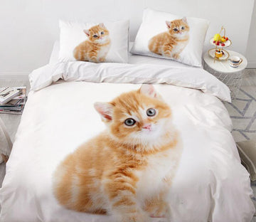 3D Yellow Kitten 77109 Bed Pillowcases Quilt