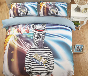 3D Urban Zebra 9046 Bed Pillowcases Quilt