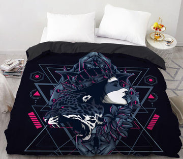 3D Leopard Female 99195 Bed Pillowcases Quilt