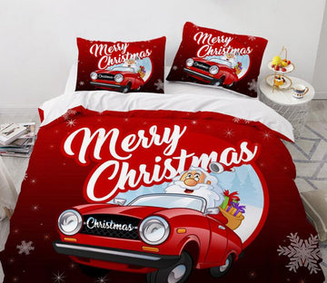 3D Cartoon Red Car 9153 Bed Pillowcases Quilt