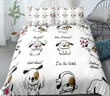 3D Cartoon Puppy 0112 Bed Pillowcases Quilt