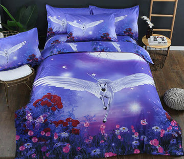 3D Pegasus Unicorn 1195 Bed Pillowcases Quilt