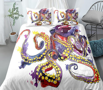 3D Octopus 00100 Bed Pillowcases Quilt