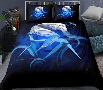 3D Blue Ride A Bike 0091 Bed Pillowcases Quilt