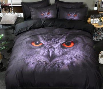 3D Owl Head 77191 Bed Pillowcases Quilt