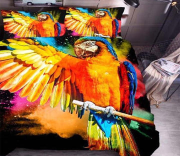 3D Color Parrot 11188 Bed Pillowcases Quilt