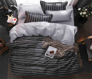 3D Dark Gray 8077 Bed Pillowcases Quilt