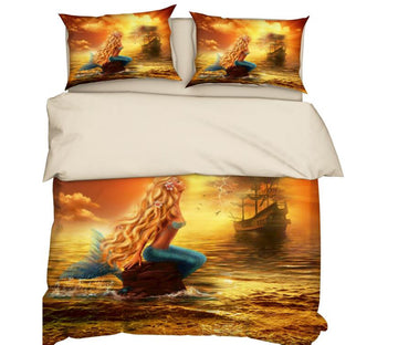 3D Sea Ferry Mermaid 11199 Bed Pillowcases Quilt