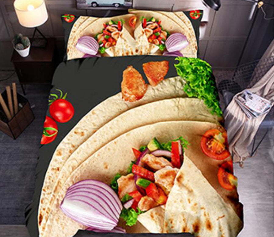 3D Burrito Chili 1198 Bed Pillowcases Quilt