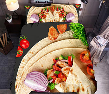 3D Burrito Chili 1198 Bed Pillowcases Quilt