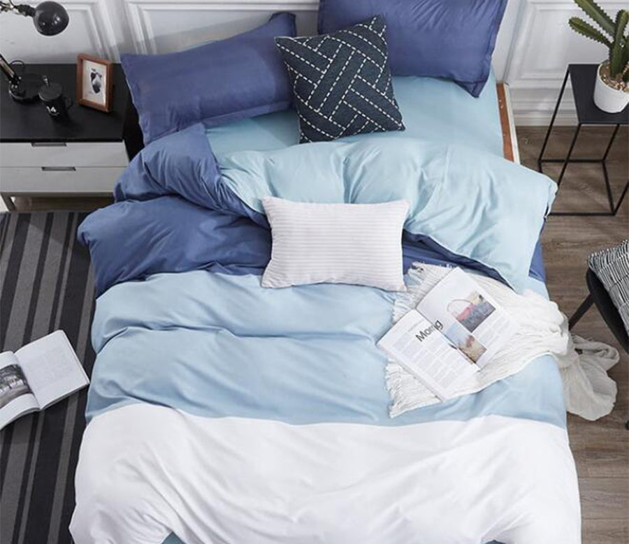 3D White Light Blue 8162 Bed Pillowcases Quilt