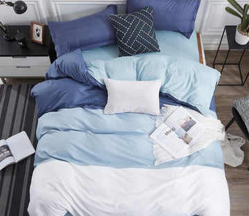 3D White Light Blue 8162 Bed Pillowcases Quilt