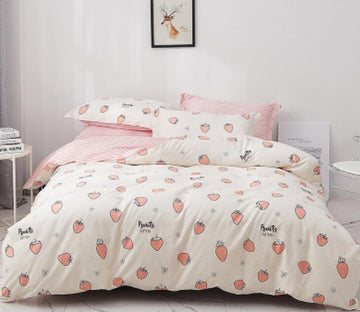 3D Small Strawberry 77179 Bed Pillowcases Quilt