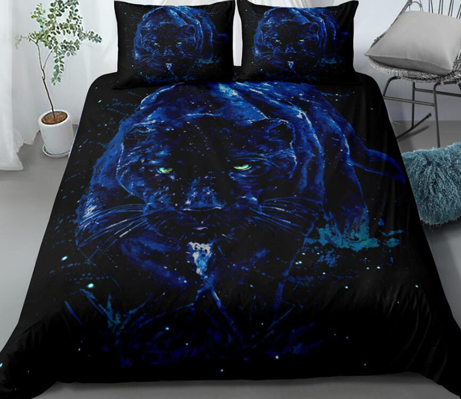 3D Panther 1143 Bed Pillowcases Quilt
