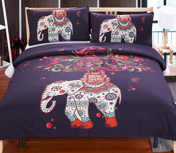 3D Pattern Elephant 1058 Bed Pillowcases Quilt