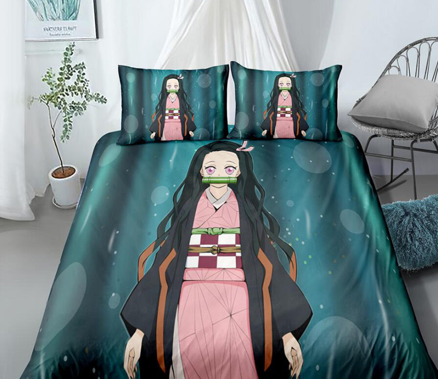 3D Demon Slayer Nidouzi 99125 Bed Pillowcases Quilt