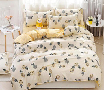 3D Yellow Pineapple 6657 Bed Pillowcases Quilt