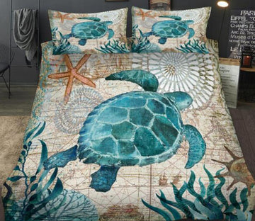 3D Sea Turtle Seaweed 6639 Bed Pillowcases Quilt