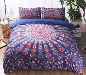 3D Purple Circle Pattern 6679 Bed Pillowcases Quilt
